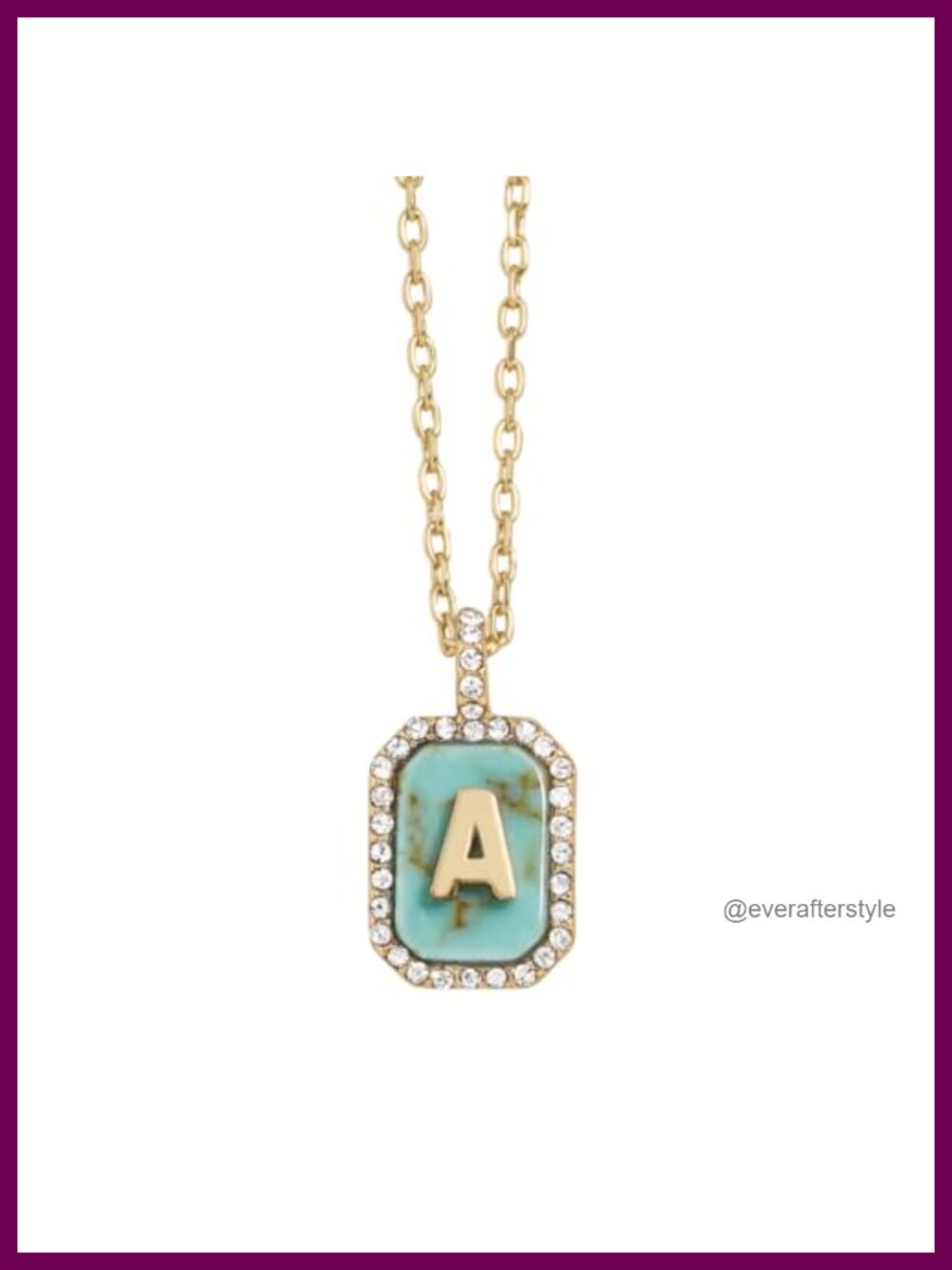 Gold Plated Initial Letter Pendant Necklace, Personalized Dog Tag Style,